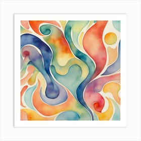 Abstract Watercolor Painting 14 Art Print