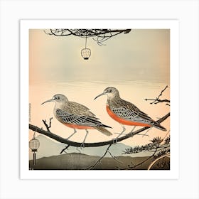 Water Fowl !Two Palanquins In A Grove Of Fallen Leaves Art Print