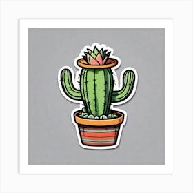 Cactus In Pot Art Print