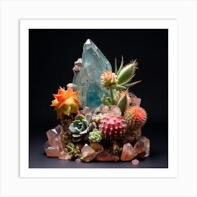 Succulents And Crystals 2 Art Print