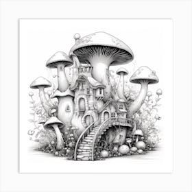 Mushroom House Art Print