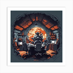 Office Of The Future War Room Art Print