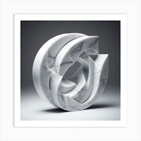 White Marble Sculpture Art Print