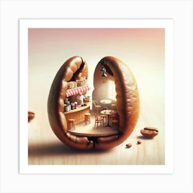 Miniature Coffee Shop Art Print