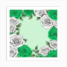 Green Roses 19 Art Print