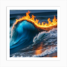 Fire In The Ocean 9 Art Print