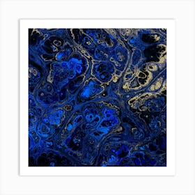 Blue And Gold Abstract Painting 6 Poster