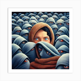 Woman In A Crowd Art Print