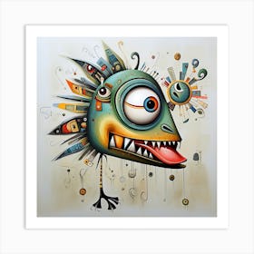 Abstract Crazy Bird Art Print
