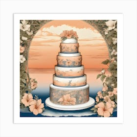 Wedding Cake At Sunset Art Print