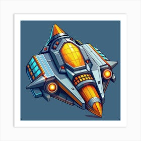 Spaceship Design Illustration Art Print