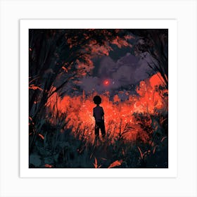 Boy In The Forest Art Print