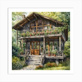 Cabin In The Woods 3 Art Print