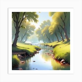 River In The Forest 25 Art Print