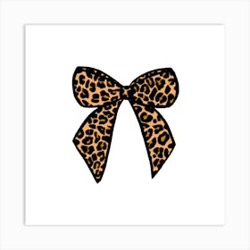 Leopard Bow Square Art Print