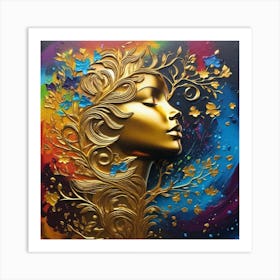 Golden Woman 1 Art Print