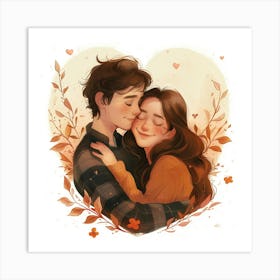 Couple Hugging 3 Art Print