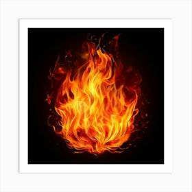 Vector Flames Heat Blaze Inferno Fiery Burning Ignite Combustion Ember Bonfire Passion I (5) Art Print