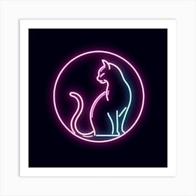 Neon Cat 2 Art Print