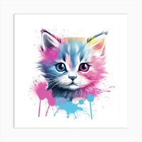 Pastel Kitten Art Print