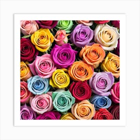 Colorful Roses Background 7 Art Print