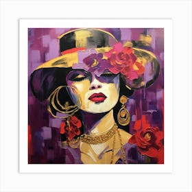 Woman In A Hat 15 Art Print