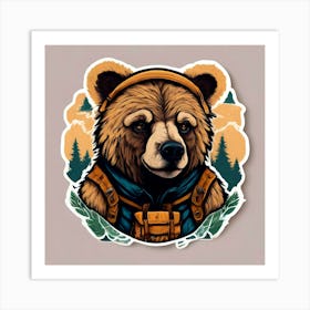 Bear Sticker Art Print