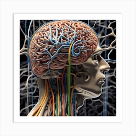 Human Brain With Nerves Art Print