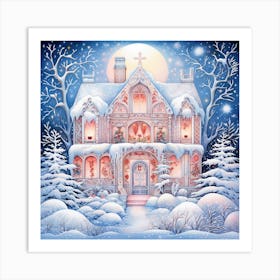 Santa'S House Christmas Art Print