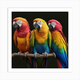 Colorful Parrots Art Print