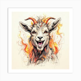 Goat On Fire 60 Art Print