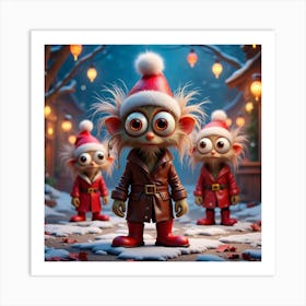 Christmas Trolls 3 Art Print