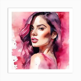 Watercolor Portrait Of A Woman 1 Art Print