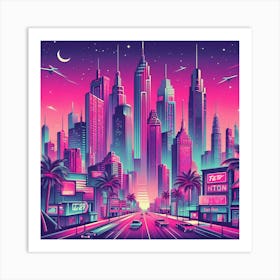 Neon City 4 Art Print