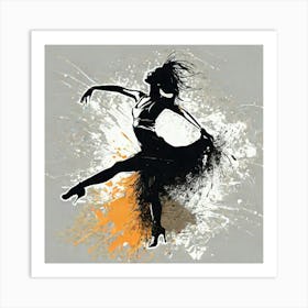 Illustration grunge Dancer 1 Art Print