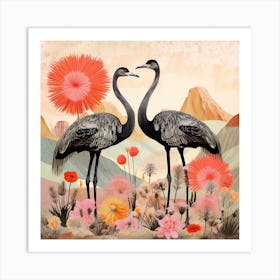 Bird In Nature Ostrich 1 Art Print