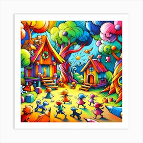 Super Kids Creativity:Colorful Children'S House Art Print