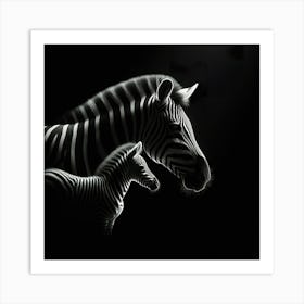 Zebra And Foal 1 Art Print