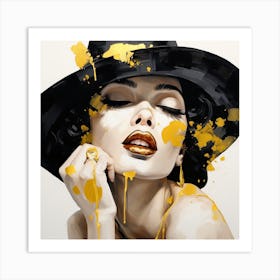 Gold Splatter Art Print