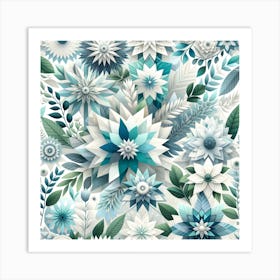 Blue Flowers Art Print