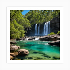 Waterfall In Blue Mountains Art Print