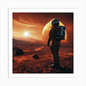 Astronaut On Mars Art Print