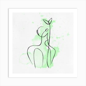 Woman Holding A Plant Art Print