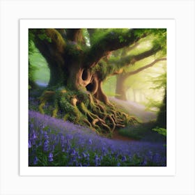 Bluebells In The Forest 7 Art Print