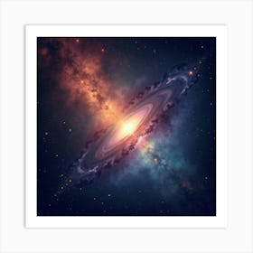 Radiant Watercolor Space View With Star Formations 1 Art Print