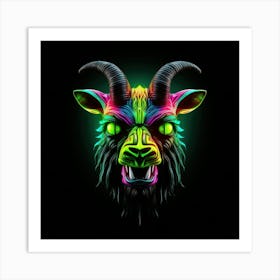 Neon Goat Head Affiche