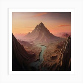 Landscape At Sunset Art Print