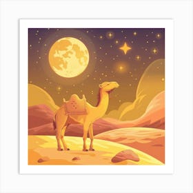 Camel In The Desert 16 Art Print