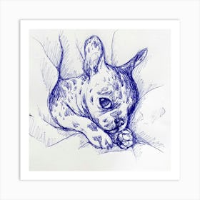 Cozy French Bulldog Puppy Art Print