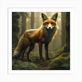 Red Fox In The Forest 62 Art Print